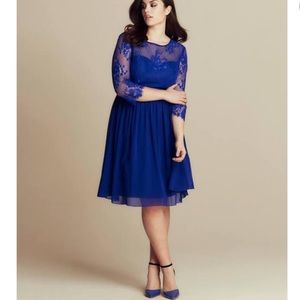Little Mistress Blue Lace Detail Dress